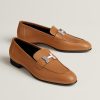 Hermes Paris Loafer Women Goatskin Sliver Buckle Naturel H172108Z A3360