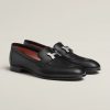 Hermes Paris Loafer Women Goatskin Sliver Buckle Noir H201199Z 01340