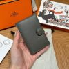 Hermes R.M.S. Card Holder Handmade In Evecolor Calfskin Leather Enamel Fittings Hardware 0L Gris Meyer