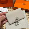 Hermes R.M.S. Card Holder Handmade In Evecolor Calfskin Leather Enamel Fittings Hardware 8L Beton