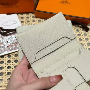 Hermes R.M.S. Card Holder Handmade In Evecolor Calfskin Leather Enamel Fittings Hardware 8L Beton - Image 7