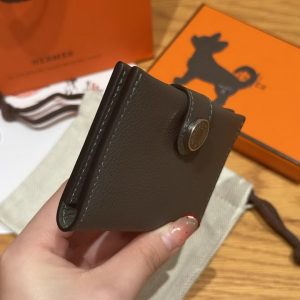 Hermes R.M.S. Card Holder Handmade In Evecolor Calfskin Leather Enamel Fittings Hardware 8p Blomb - Image 16