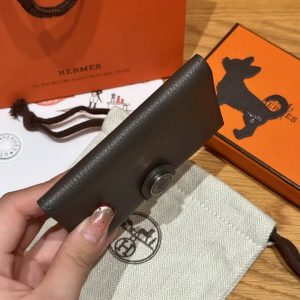 Hermes R.M.S. Card Holder Handmade In Evecolor Calfskin Leather Enamel Fittings Hardware 8p Blomb - Image 14