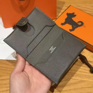 Hermes R.M.S. Card Holder Handmade In Evecolor Calfskin Leather Enamel Fittings Hardware 8p Blomb - Image 13