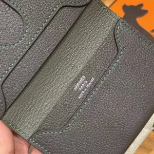 Hermes R.M.S. Card Holder Handmade In Evecolor Calfskin Leather Enamel Fittings Hardware 8p Blomb - Image 12