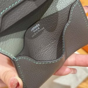Hermes R.M.S. Card Holder Handmade In Evecolor Calfskin Leather Enamel Fittings Hardware 8p Blomb - Image 11