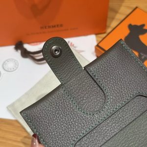 Hermes R.M.S. Card Holder Handmade In Evecolor Calfskin Leather Enamel Fittings Hardware 8p Blomb - Image 8