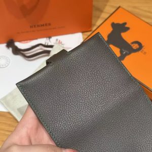 Hermes R.M.S. Card Holder Handmade In Evecolor Calfskin Leather Enamel Fittings Hardware 8p Blomb - Image 7