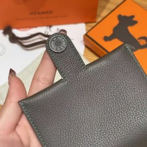 Hermes R.M.S. Card Holder Handmade In Evecolor Calfskin Leather Enamel Fittings Hardware 8p Blomb - Image 6