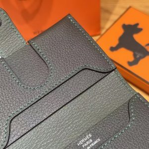 Hermes R.M.S. Card Holder Handmade In Evecolor Calfskin Leather Enamel Fittings Hardware 8p Blomb - Image 5
