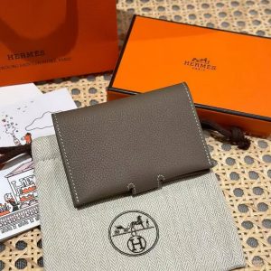 Alternative view of Hermes R.M.S. Card Holder Handmade In Evecolor Calfskin Leather Enamel Fittings Hardware ck18 Etoupe Grey