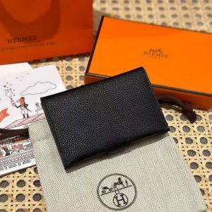 Alternative view of Hermes R.M.S. Card Holder Handmade In Evecolor Calfskin Leather Enamel Fittings Hardware ck89 Black