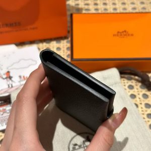 Hermes R.M.S. Card Holder Handmade In Evecolor Calfskin Leather Enamel Fittings Hardware ck89 Black - Image 13