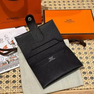Hermes R.M.S. Card Holder Handmade In Evecolor Calfskin Leather Enamel Fittings Hardware ck89 Black - Image 9