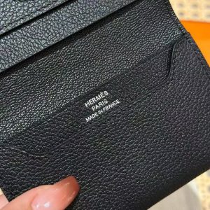 Hermes R.M.S. Card Holder Handmade In Evecolor Calfskin Leather Enamel Fittings Hardware ck89 Black - Image 6