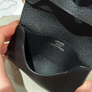 Hermes R.M.S. Card Holder Handmade In Evecolor Calfskin Leather Enamel Fittings Hardware ck89 Black - Image 5
