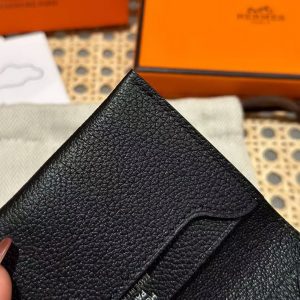 Hermes R.M.S. Card Holder Handmade In Evecolor Calfskin Leather Enamel Fittings Hardware ck89 Black - Image 4