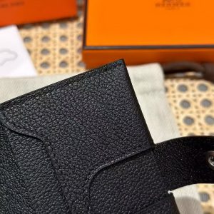 Hermes R.M.S. Card Holder Handmade In Evecolor Calfskin Leather Enamel Fittings Hardware ck89 Black - Image 3