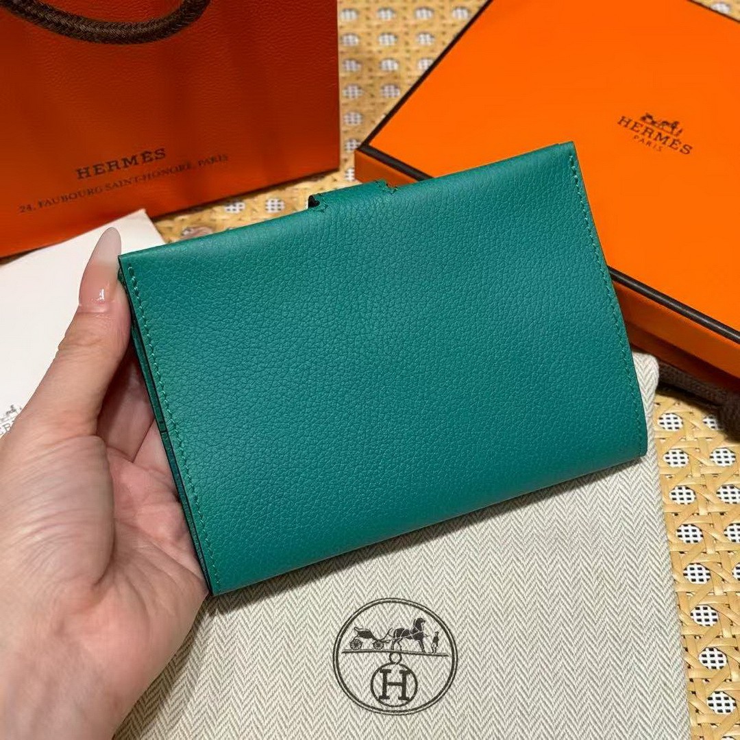 Hermes R.M.S. Passport Holder Handmade In Evecolor Calfskin Leather Enamel Fittings Hardware 6w Menthe - Image 2