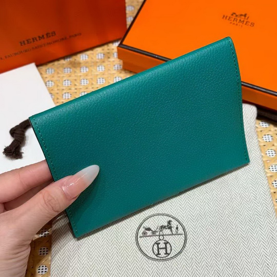 Hermes R.M.S. Passport Holder Handmade In Evecolor Calfskin Leather Enamel Fittings Hardware 6w Menthe - Image 6