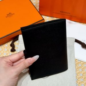 Hermes R.M.S. Passport Holder Handmade In Evecolor Calfskin Leather Enamel Fittings Hardware 89 Black - Image 9