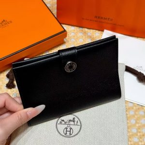 Hermes R.M.S. Passport Holder Handmade In Evecolor Calfskin Leather Enamel Fittings Hardware 89 Black - Image 8