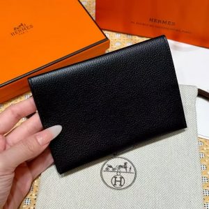 Hermes R.M.S. Passport Holder Handmade In Evecolor Calfskin Leather Enamel Fittings Hardware 89 Black - Image 7