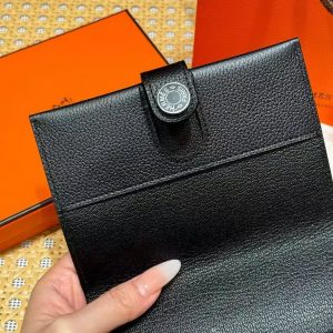 Hermes R.M.S. Passport Holder Handmade In Evecolor Calfskin Leather Enamel Fittings Hardware 89 Black - Image 5