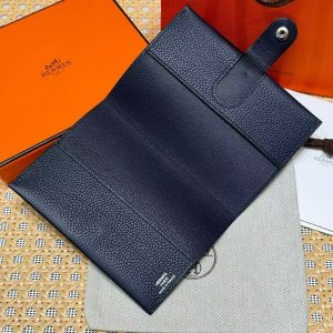 Hermes R.M.S. Passport Holder Handmade In Evecolor Calfskin Leather Enamel Fittings Hardware 2z Blue Nuit - Image 6