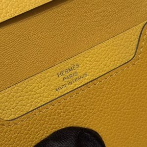 Hermes R.M.S. Card Holder Handmade In Evecolor Calfskin Leather Enamel Fittings Hardware 9D Jaune Ambre 9O Jaune Naples - Image 7