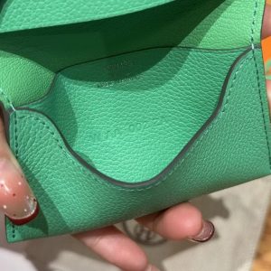 Hermes R.M.S. Card Holder Handmade In Evecolor Calfskin Leather Enamel Fittings Hardware 9D Jaune Ambre 0T Vert Comics - Image 12
