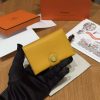 Hermes R.M.S. Card Holder Handmade In Evecolor Calfskin Leather Enamel Fittings Hardware 9D Jaune Ambre 9O Jaune Naples