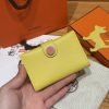Hermes R.M.S. Card Holder Handmade In Evecolor Calfskin Leather Enamel Fittings Hardware 9r Lime U5 Rose Lipstick