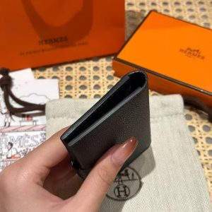 Hermes R.M.S. Card Holder Handmade In Evecolor Calfskin Leather Enamel Fittings Hardware 2Z Blue Nuit 1T Vert Titine - Image 13
