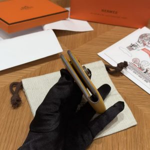Hermes R.M.S. Card Holder Handmade In Evecolor Calfskin Leather Enamel Fittings Hardware 9D Jaune Ambre 9O Jaune Naples - Image 15