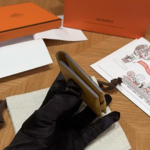 Hermes R.M.S. Card Holder Handmade In Evecolor Calfskin Leather Enamel Fittings Hardware 9D Jaune Ambre 9O Jaune Naples - Image 14