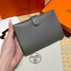 Hermes R.M.S Passport Holder Handmade In Evecolor Calfskin Leather Enamel Fittings Hardware 0L Gris Meyer