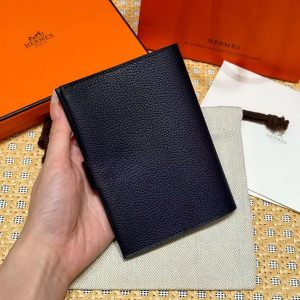 Hermes R.M.S. Passport Holder Handmade In Evecolor Calfskin Leather Enamel Fittings Hardware 2z Blue Nuit - Image 2