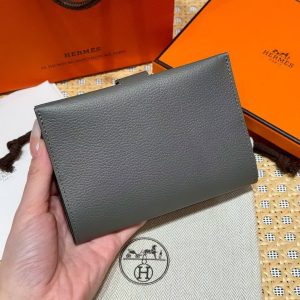 Alternative view of Hermes R.M.S Passport Holder Handmade In Evecolor Calfskin Leather Enamel Fittings Hardware 0L Gris Meyer