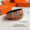 Hermes Royal Belt Buckle & Reversible Leather Strap 38 mm Box 135 and Togo Calfskin Palladium Buckle Silver Gold Noir