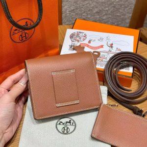 Alternative view of Hermes Roulis Slim Wallet Handmade In Evercolor Calfskin Leather Gold Hardware 37 Gold H082053CP37
