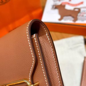 Hermes Roulis Slim Wallet Handmade In Evercolor Calfskin Leather Gold Hardware 37 Gold H082053CP37 - Image 10