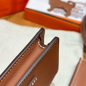 Hermes Roulis Slim Wallet Handmade In Evercolor Calfskin Leather Gold Hardware 37 Gold H082053CP37 - Image 9
