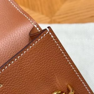 Hermes Roulis Slim Wallet Handmade In Evercolor Calfskin Leather Gold Hardware 37 Gold H082053CP37 - Image 5