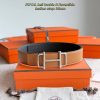 Hermes Royal Belt Buckle & Reversible Leather Strap 38 mm Epsom Calfskin Palladium Buckle Silver Gold Noir