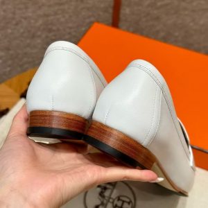 Hermes Royal Loafer Women Calfskin Sliver Buckle Blanc H222300Z 91365 - Image 12