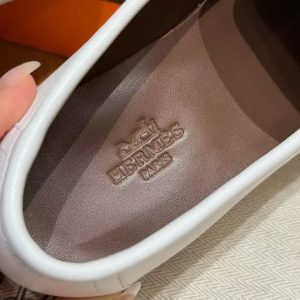 Hermes Royal Loafer Women Calfskin Sliver Buckle Blanc H222300Z 91365 - Image 8