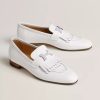 Hermes Royal Loafer Women Calfskin Sliver Buckle Blanc H222300Z 91365