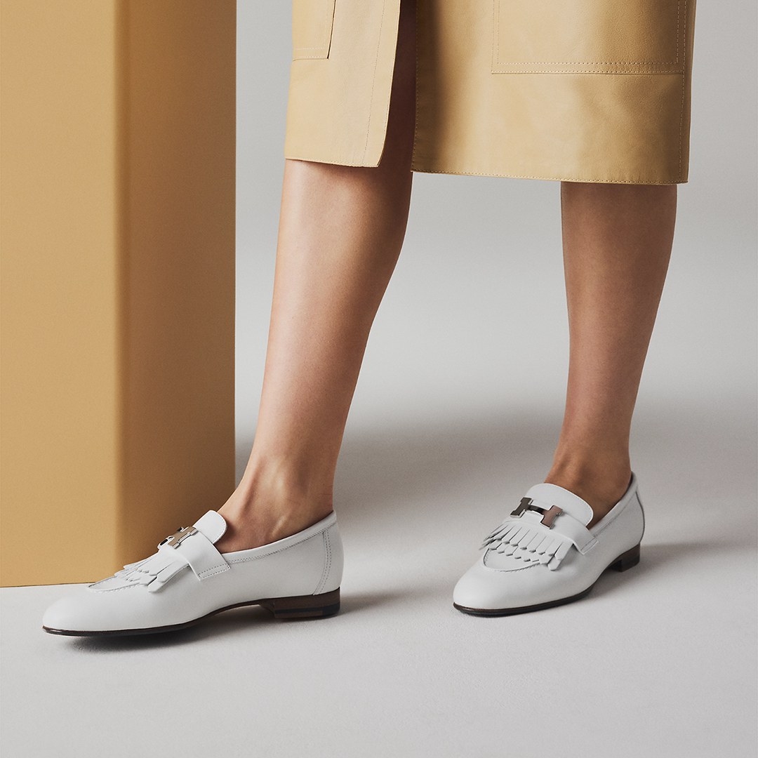 Hermes Royal Loafer Women Calfskin Sliver Buckle Blanc H222300Z 91365 - Image 3