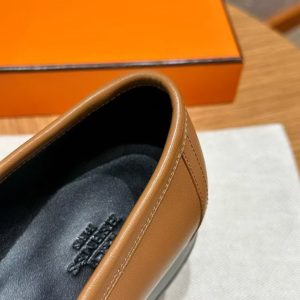 Hermes Royal Loafer Women Goatskin Sliver Buckle Naturel - Image 9